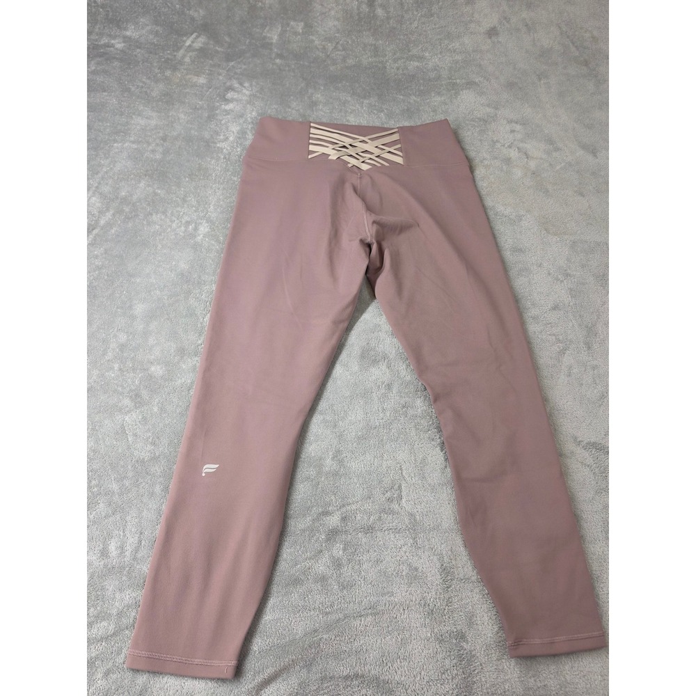 Fabletics PowerHold High Waisted Lattice Back Leggings Mauve XL Purple Pink - Picture 4 of 8